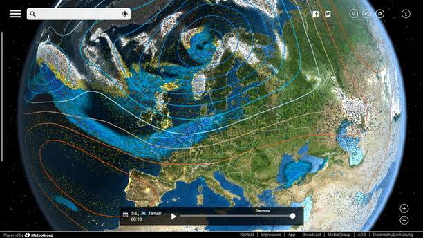 Regenband MARITA, MeteoEarth.com