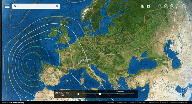Wetterlage Europa MeteoEarth.com
