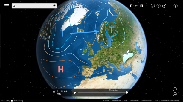 Wetterlage MeteoEarth.com