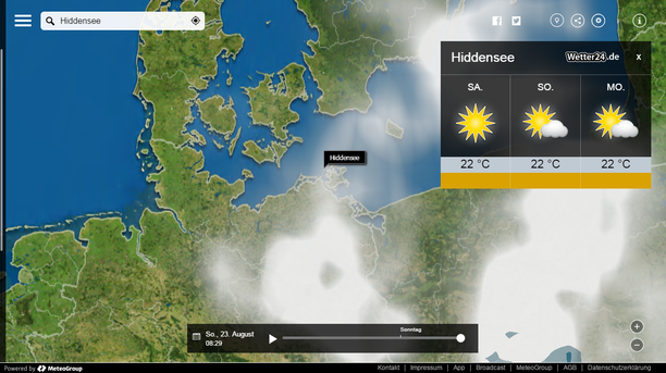 MeteoEarth.com: Bewölkung Niederschlag Sonntagmorgen