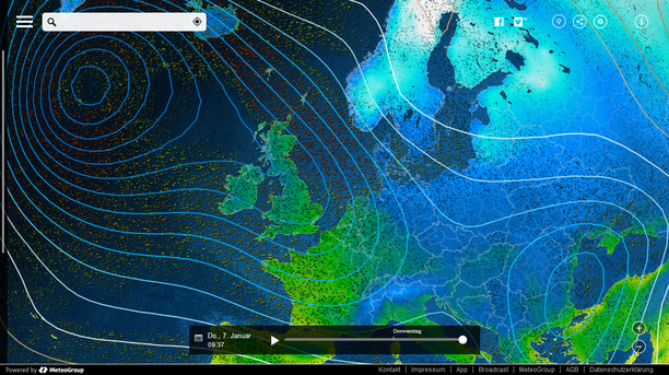 MeteoEarth.com Temperaturen, Luftdruck Europa