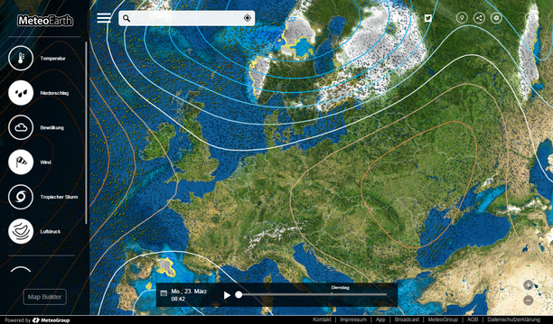 Wetterlage Montag MeteoEarth.com