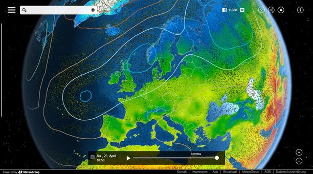 MeteoEarth.com Bodendruck Mitteleuropa aktuell