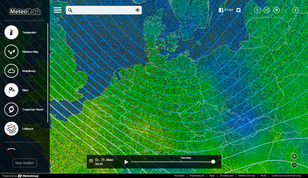 MeteoEarth.com Prognose Orkantief NIKLAS