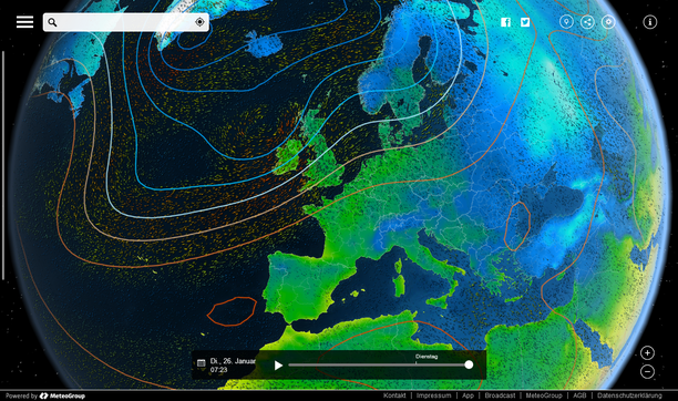 MeteoEarth.com - Wind, Luftdruck