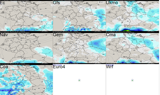 Niederschlag 22.01.15, Modellvergleich