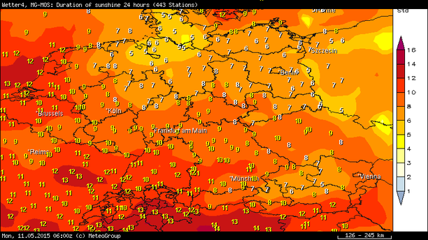 Sonnenscheinstunden Muttertag 10.05.2015