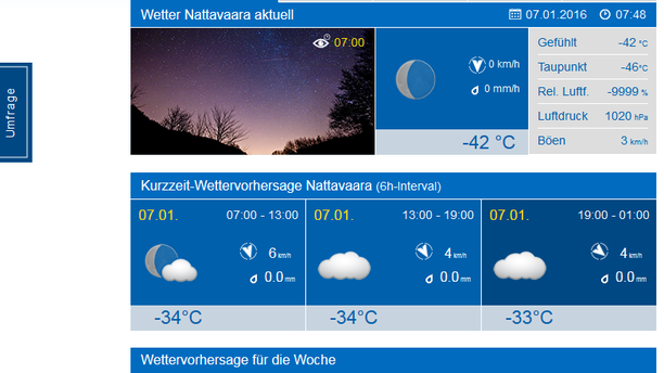 Vorhersage Nattavaara, Schweden heute