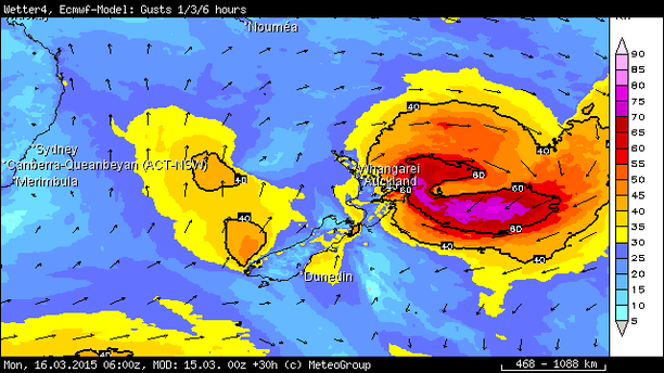 Böen ECMWF 6-stündig 16.03.15 06 UTC