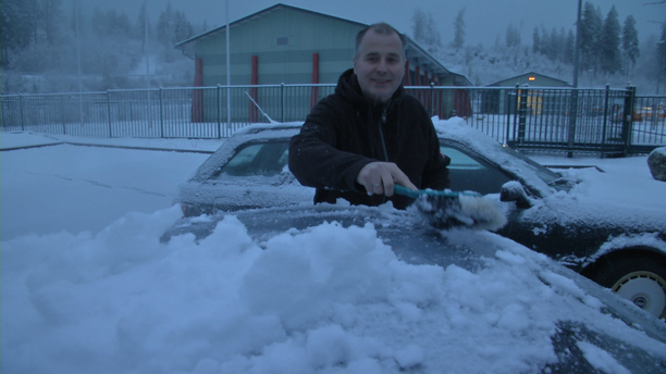 Schnee Autoscheibe