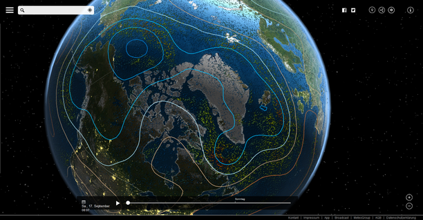 MeteoEarth.com Windstream Luftdruck Arktis