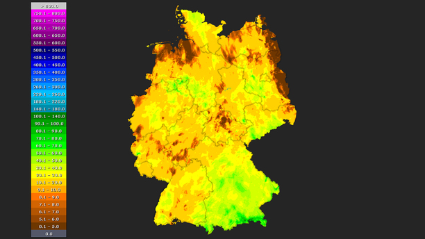 Regenverteilung im Oktober