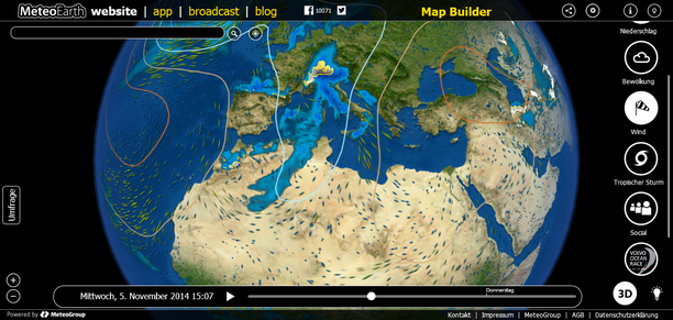 Niederschlagsprognose mit MeteoEarth.com