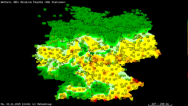 Relative Feuchte Montag 14 Uhr