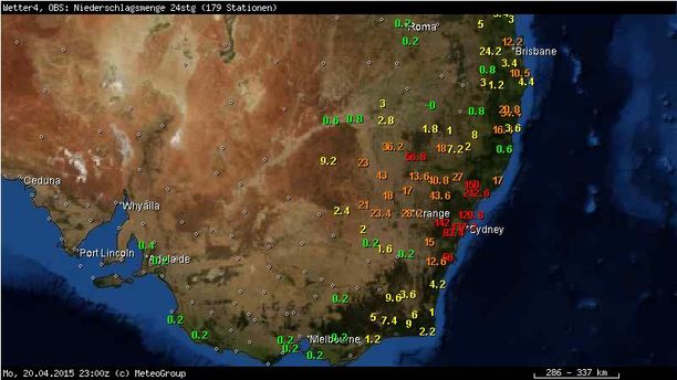 Regensumme 24-stündig 20.04.15 23 UTC