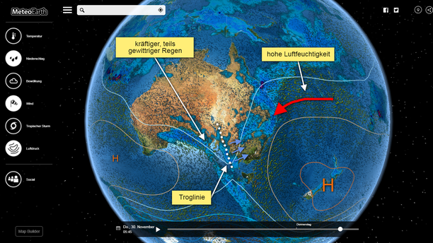 Wetterlage Australien Unwetter MeteoEarth.com