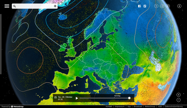 Wetterlage Samstag MeteoEarth
