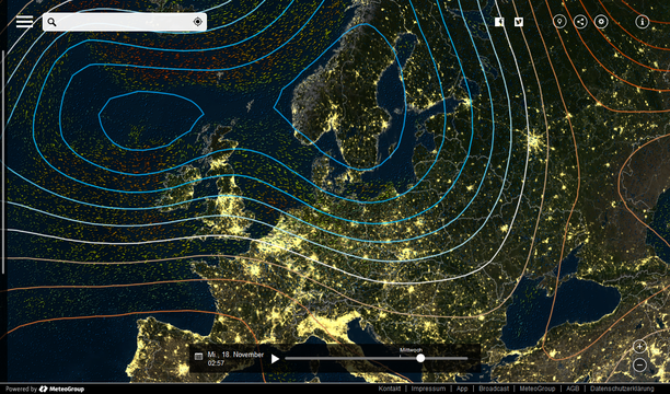 Orkantief HEINI in MeteoEarth.com