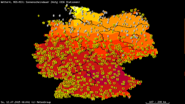 Sonnenstunden Samstag, 12.03.16