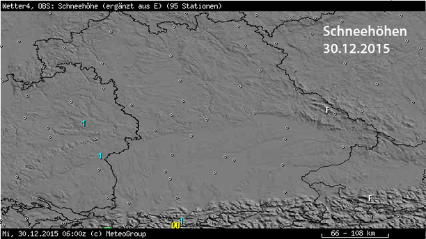 Schneehöhen 30.12.2015, 6 UTC