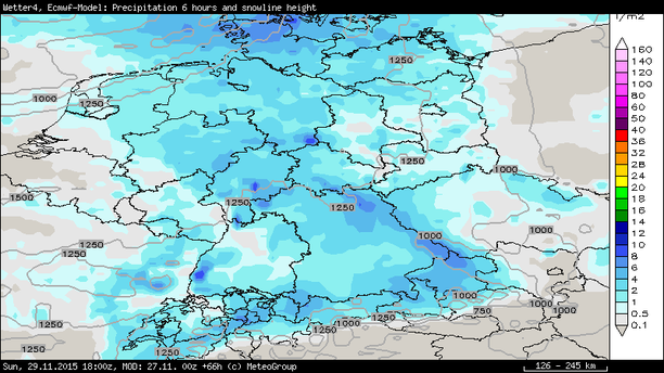 Schneefallgrenze 29.11.15, 19 Uhr