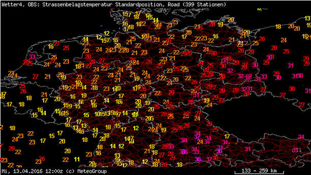 GMA Fahrbahnoberflächentemperatur 13.04.16 12 UTC