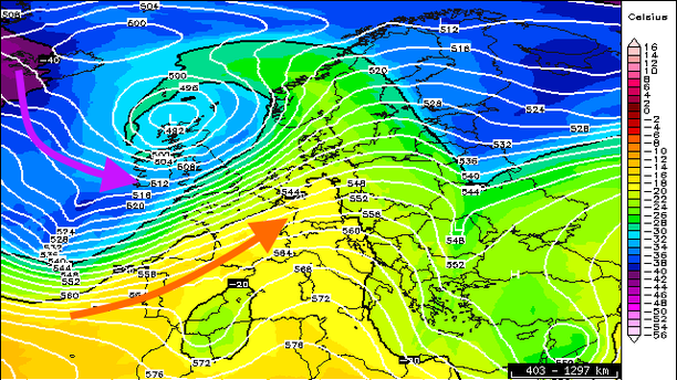 Temperatur 500 hPa 15.01.15 12 UTC