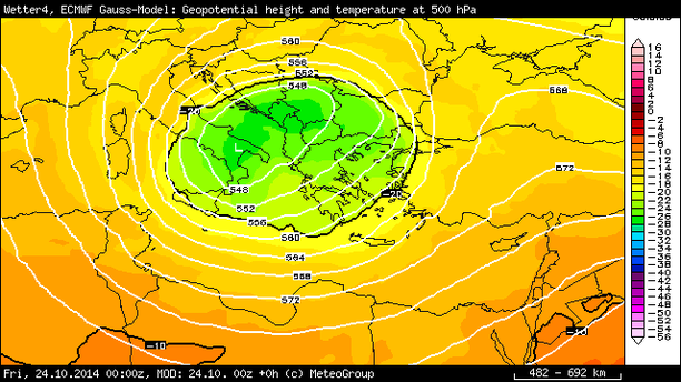 Temperatur 500 hPa aktuell