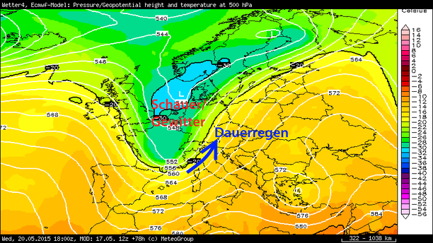 Temperatur 500 hPa, Wetter