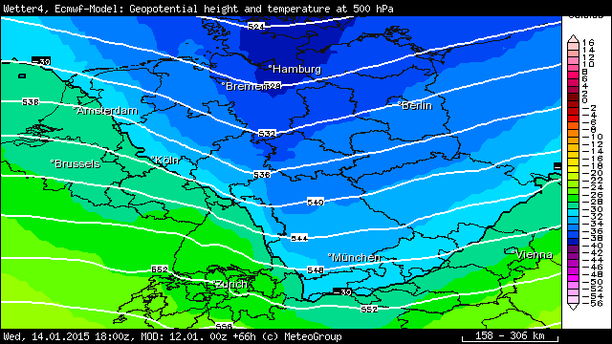 Temperatur 500 hPa 14.01.15