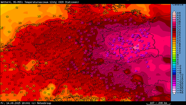 Höchsttemperaturen Freitag