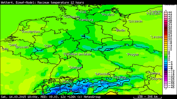 Höchsttemperatur Samstag 14.03.15