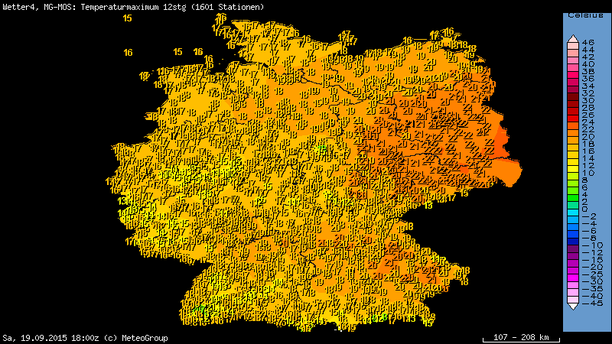 Höchsttemperaturen 19.09.15