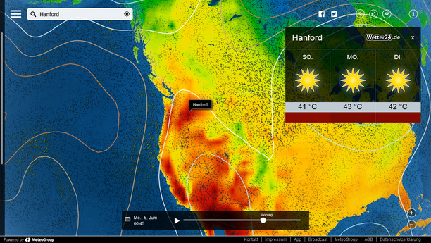 Hitzewelle bei MeteoEarth.com