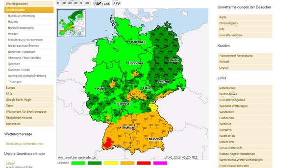 Warnungen Unwetterzentrale