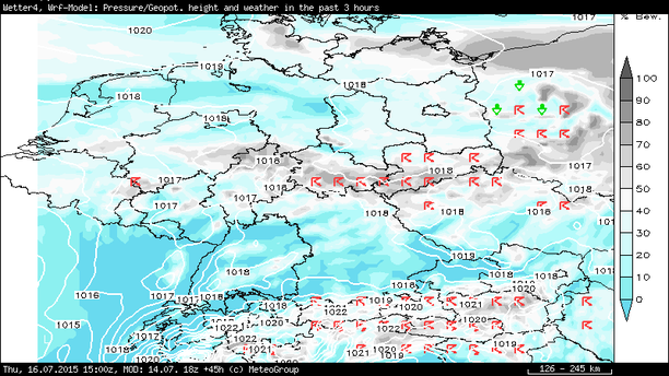 Prognose WRF Wetter 16.07.15