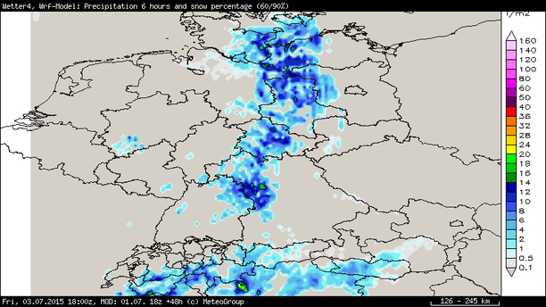 Prognose Niederschlag WRF3 03.07.15